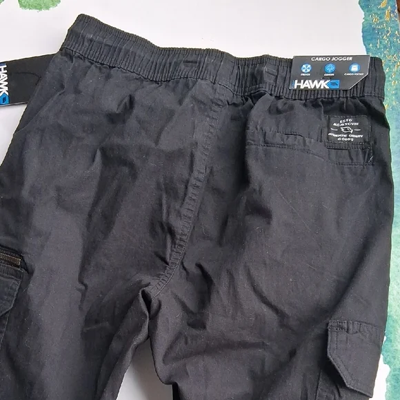HAWK Black Cargo Pants with Zipper Pocket - Picture 4 of 4